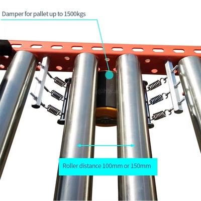Heavy Duty Steel Gravity Pallet Racks System Fifo Design With 2-6 Levels