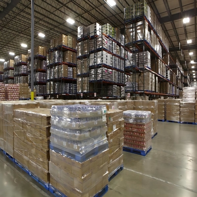 OEM Supermarket Double Depth Racking , Heavy Duty Pallet Rack Shelving
