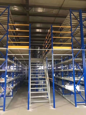 Adjustable Mezzanine Floors Racking System Steel Material For Warehouse Storage