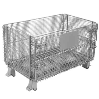 Customizable Steel Wire Mesh Container with 50-100mm Wire Hole Silver Finish