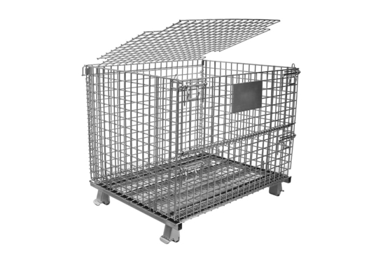 Customizable Steel Wire Mesh Container with 50-100mm Wire Hole Silver Finish