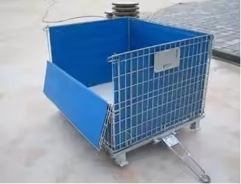 100kg-1500kg Load Steel Wire Mesh Container , Rectangular Industrial Mesh Basket