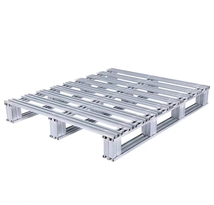 Rectangular Shape Metal Stacking Loaded Pallets 30 Lbs Weight 4 Way Forklift