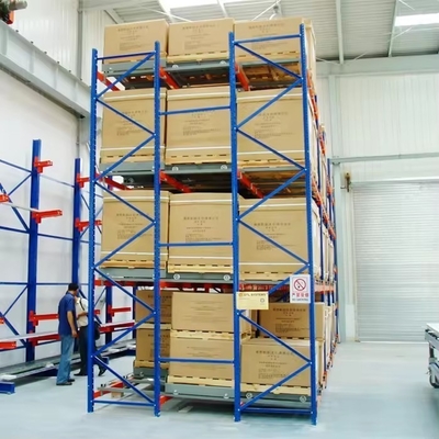Q235B Raw Material Heavy Duty Push Back Pallet Racking System For Warehouse Storage