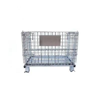 Foldable Galvanized Storage Cage with Wheels/Casters Made of Mild Steel Easy Assembly