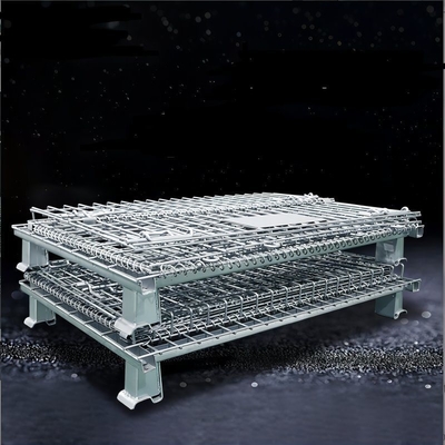 100-1500kg Popular Heavy Duty Foldable Steel Wire Mesh Containers for Customized Storage
