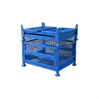 0.5-1.5t Pallet Container Stackable Foldable Powder Coating Stillage Storage Rack Box