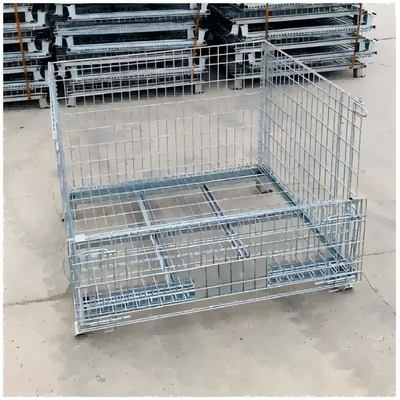 Foldable Galvanized Steel Bin Pallet Mesh Container Welded Portable 100-1500 Closed Open