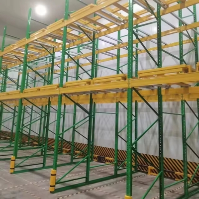 Heavy Duty Push Back Pallet Racking System For Warehouse Storage Height 5-15m Customized