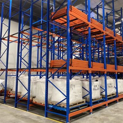 100.000kg tổng trọng lượng Semi-closed đẩy trở lại pallet rack Tiết kiệm không gian và dễ vận hành