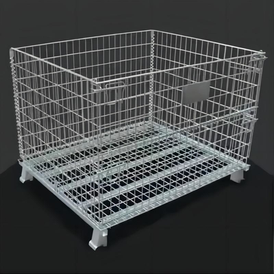 Foldable Galvanized Storage Cage with Wheels/Casters Made of Mild Steel Easy Assembly