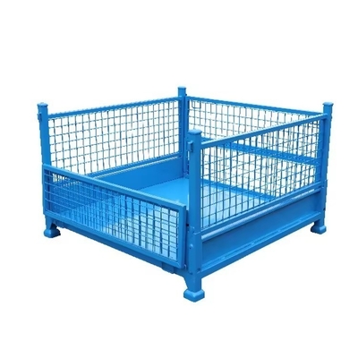 Foldable High Capacity Pallet Container Box with Powder Coating and Stackable Design