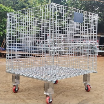 Warehouse Transport Welded Wire Mesh Basket with Caster 1000*800*1000cm Package Size